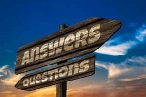 Sign showing Question or Answer for PIP Coverage