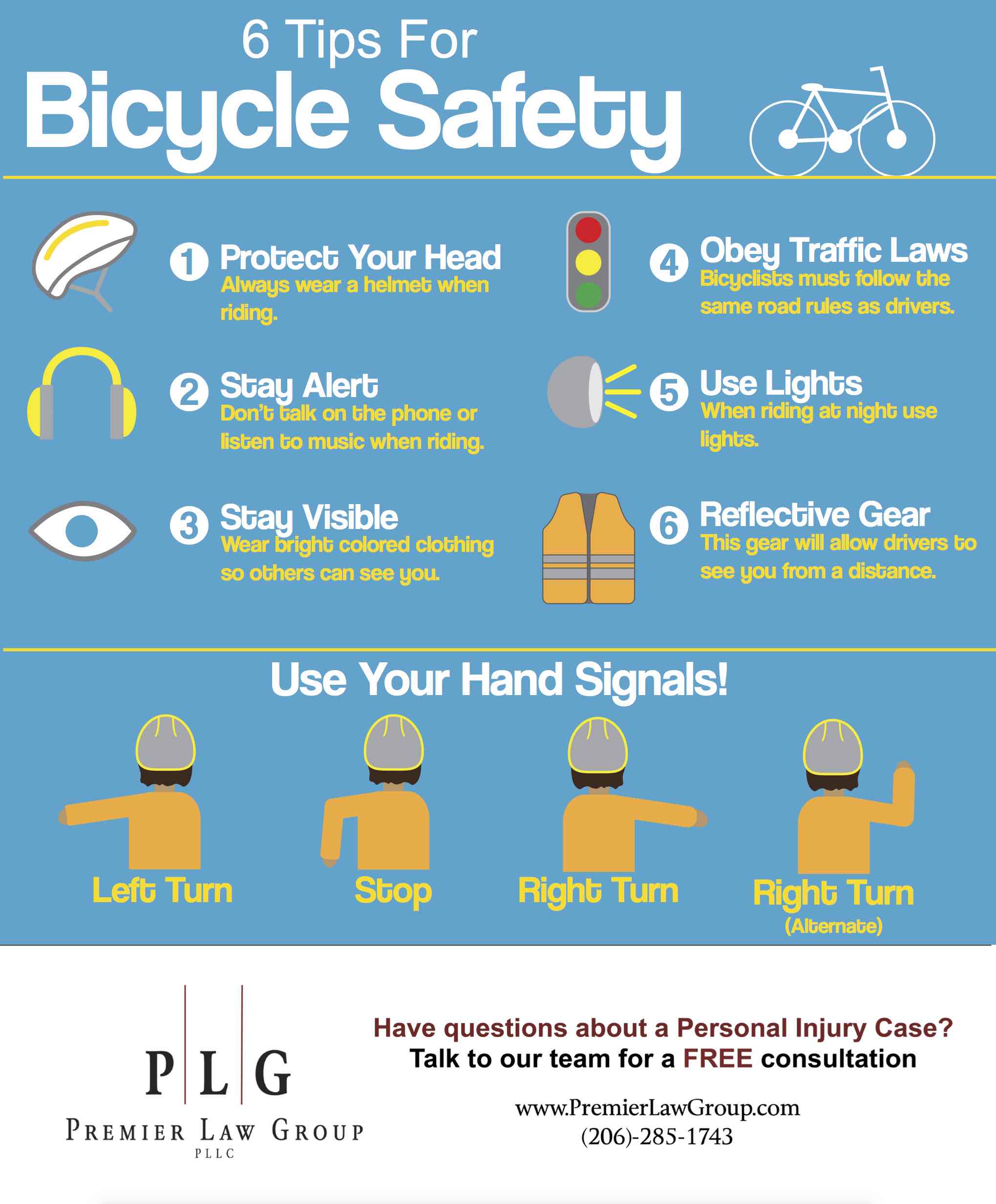 6 Tips For Bicycle Safety - Premier Law Group Tips For Bicycle Safety